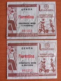 2 biglietti partita calcio Genoa-Fiorentina '83-84