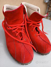 scarponcini montagna donna pelle rossi