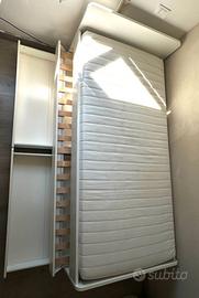 letto doppio Ikea slakt + materasso 