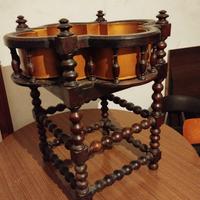 Fioriera in legno e vasca in rame