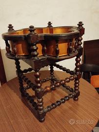 Fioriera in legno e vasca in rame