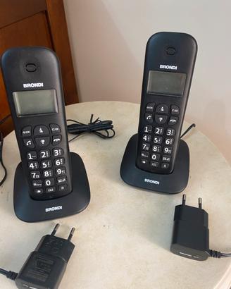 Due telefoni cord less brondi