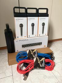 *VENDUTO* Set podcast 3 microfoni + scheda audio
