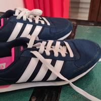 scarpe da donna Adidas city racer blu e fuxia