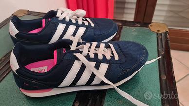 scarpe da donna Adidas city racer blu e fuxia