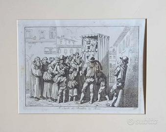 stampa originale " il casotto dei burattini"