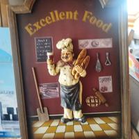Insegna per ristorante in legno cuoco