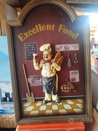 Insegna per ristorante in legno cuoco