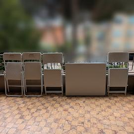Tavolo e sedie per terrazza, giardino, pic-nic