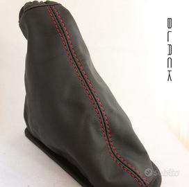 Cuffia freno 595 o 500 vera pelle filo rosso