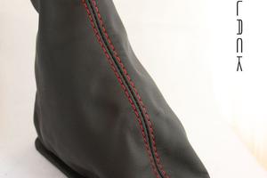 Cuffia freno 595 o 500 vera pelle filo rosso