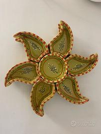 Antipastiera a stella in ceramica terracotta