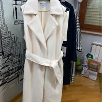cappotto panno smanicato con cintura