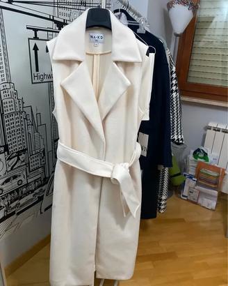 cappotto panno smanicato con cintura