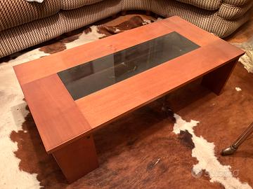 Tavolino legno e vetro