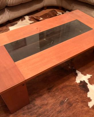 Tavolino legno e vetro