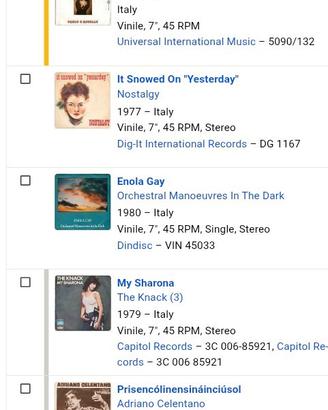 Stock dischi vinile 