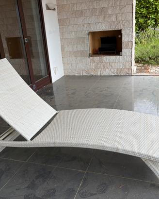 Sdraio in rattan con materassino