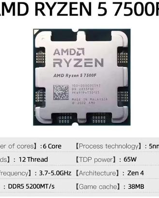 Processore AMD Ryzen 5 7500F - Socket AM5
