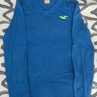 Hollister maglione a V taglia S blu