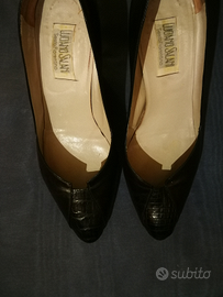 Scarpe décolleté vera pelle vitello nere N. 40