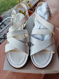 sandali pelle bianca mis. 41 Elvio Zanon