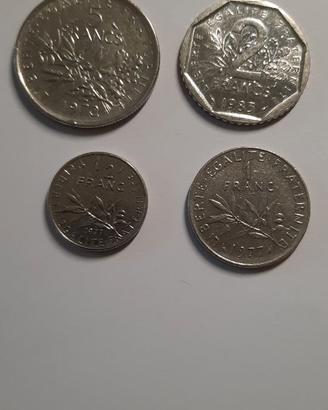 Lotto Franchi Francesi da 1/2 , 1, 2, 5 Franchi