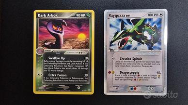 Carte Pokemon Rayquaza ex e Dark Arbok