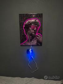 Quadro “Michelangelo”  resina epossidica led neon