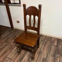 Set 6 sedie in legno massello stile rustico
