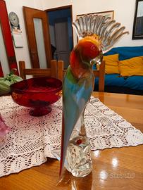vetro di murano pappagallo grande