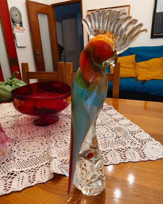 vetro di murano pappagallo grande