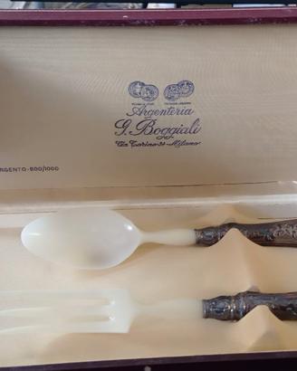 posate da insalata in argento 800/1000