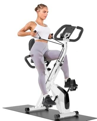 Cyclette pieghevole con sensori di frequenza cardi