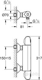 MISCELATORE GROHTHERM 1000 NEW THERMOSTAT 34143003