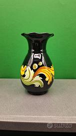 Vasetto ceramica nero Caltagirone firma Alessi