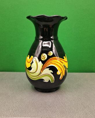 Vasetto ceramica nero Caltagirone firma Alessi