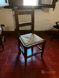 Sedie in legno con seduta un paglia