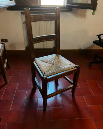 Sedie in legno con seduta un paglia
