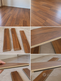 Pavimento laminato effetto noce 8 mm – circa 110 m
