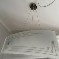 Lampadario a sospensione vetro curvo graniglia