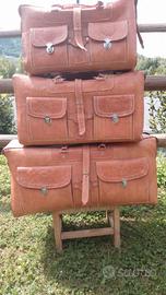 BORSONI VERA PELLE, ARTIGIANATO  100% cuoio chiaro