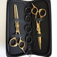 SET FORBICI PROFESSIONALI PARRUCCHIERE 6.5" Oro