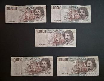 Lotto banconote 100.000 Lire 