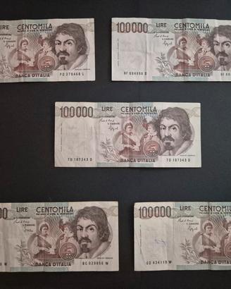 Lotto banconote 100.000 Lire 