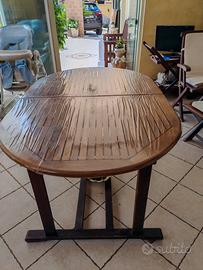 Tavolo allungabile e 4 sedie legno da esterno