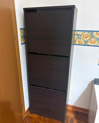 Scarpiera Salvaspazio 3 Ante a Ribalta - Wengè