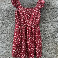 Vestito rosso a fantasia