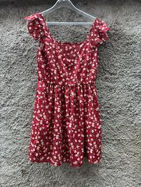 Vestito rosso a fantasia