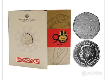 FDC 50 pence 2025 Monopoly collection Re Carlo III